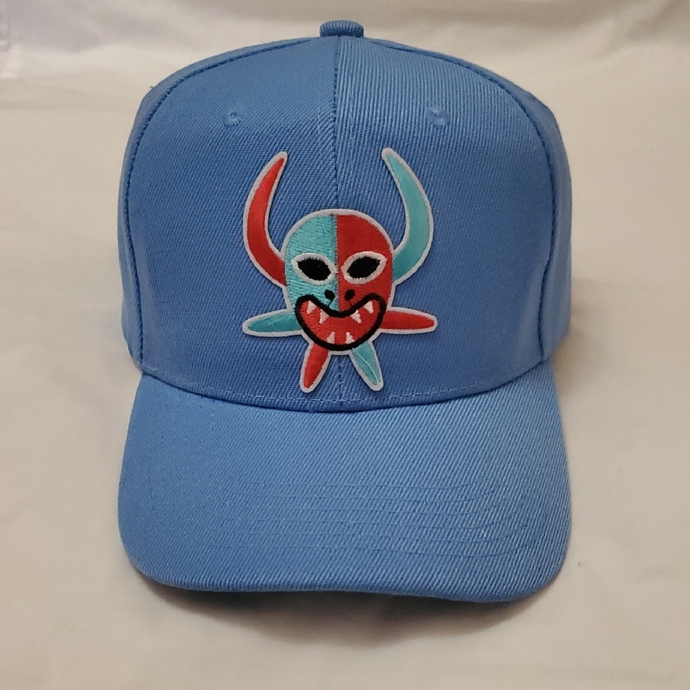 Blue Cap with Colorful Embroidered Design